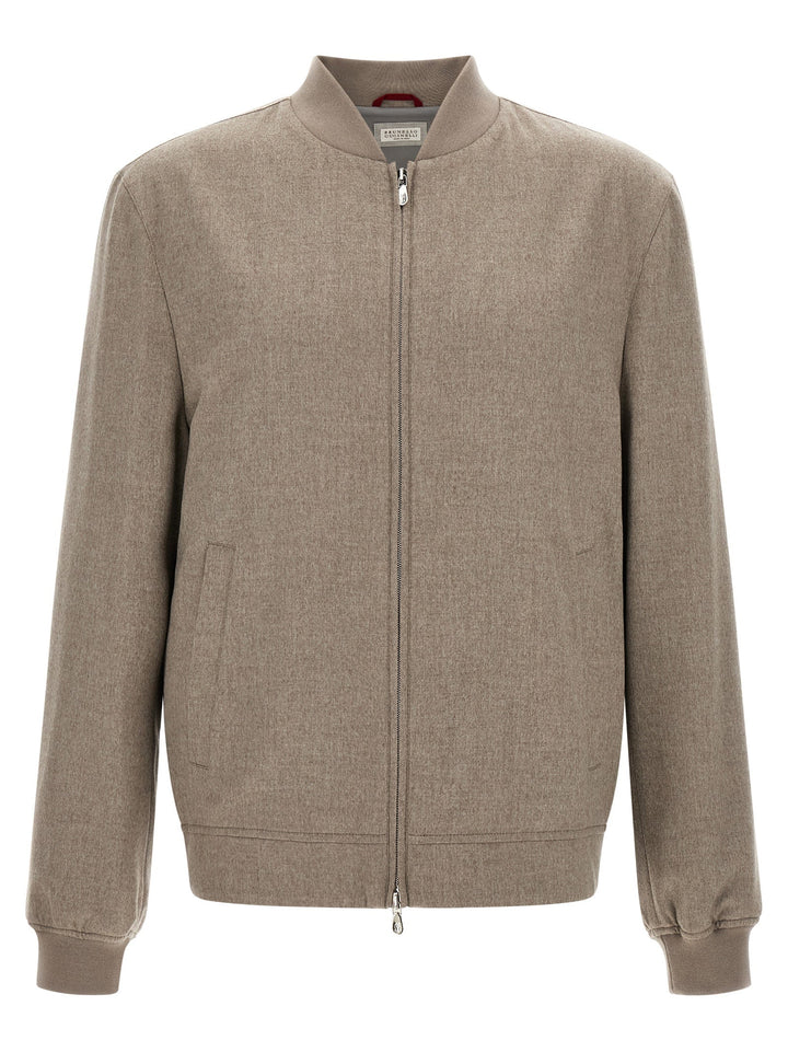 Men’s Brunello Cucinelli Gray Cashmere Bomber