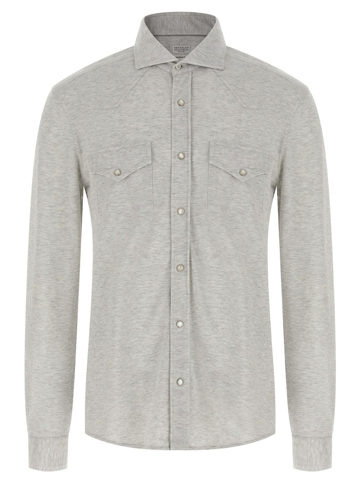 Brunello Cucinelli Gray Cotton Blouse