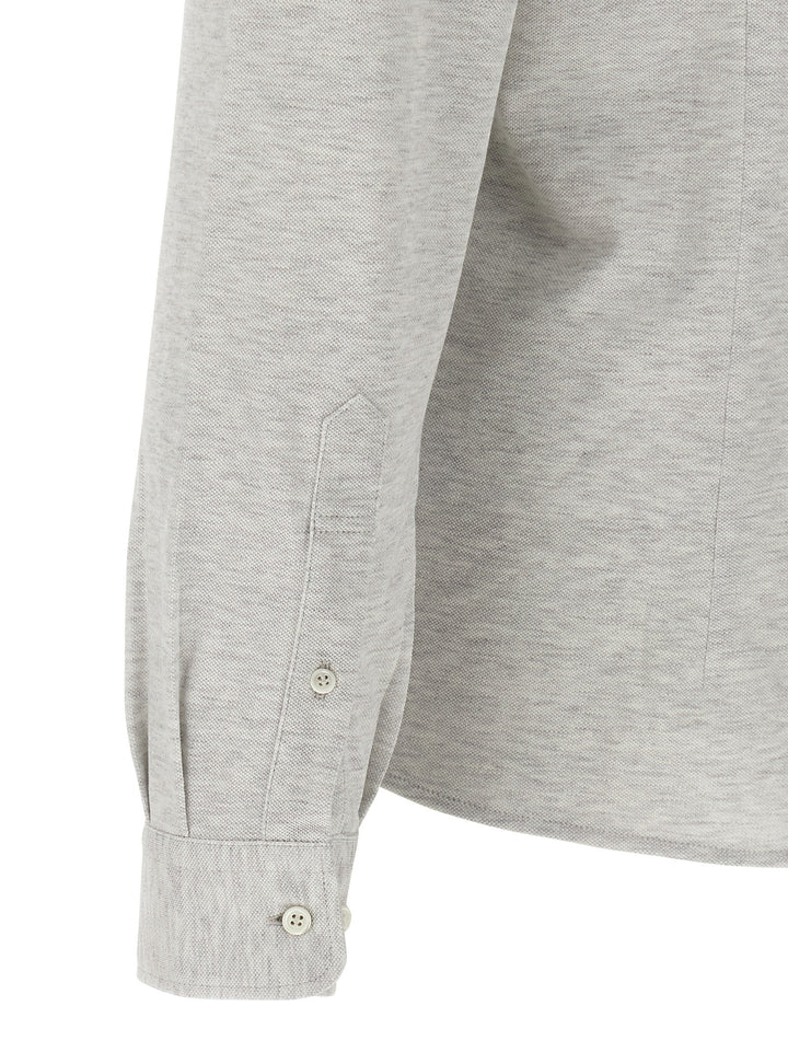 Brunello Cucinelli Gray Cotton Blouse