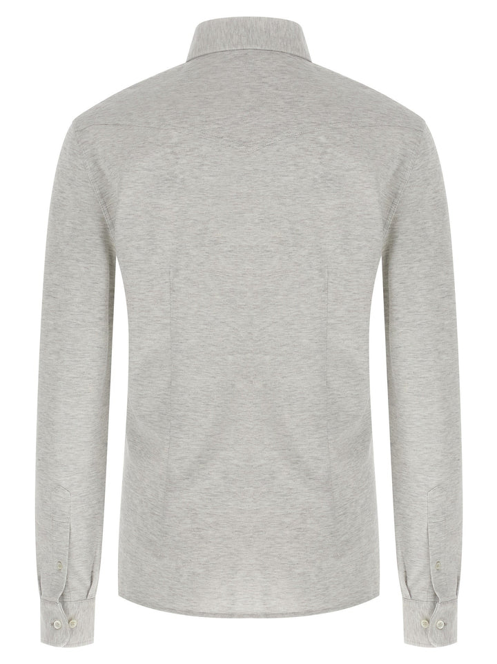 Brunello Cucinelli Gray Cotton Blouse