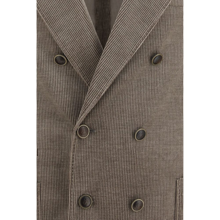 Men’s Brunello Cucinelli Gray Cotton Full-length Jacket