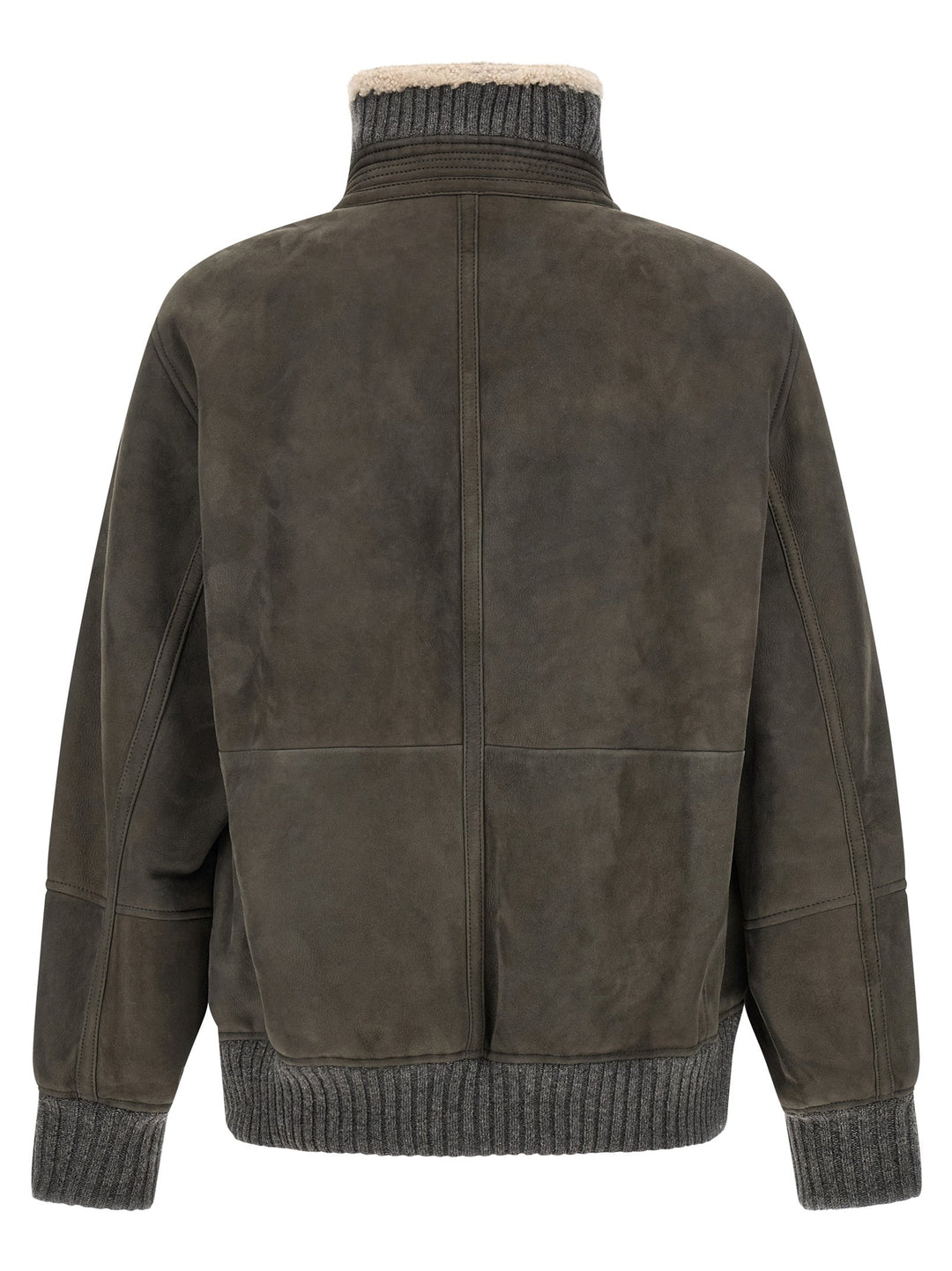 Men’s Brunello Cucinelli Gray Lamb Leather Jacket