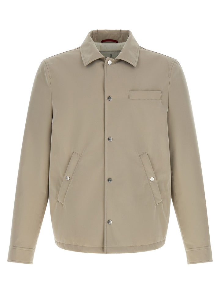 Men’s Brunello Cucinelli Gray Polyester Full-length Jacket