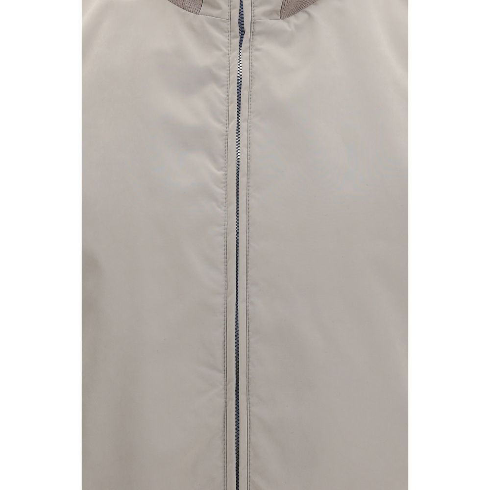Men’s Brunello Cucinelli Gray Polyester Sleeveless Jacket