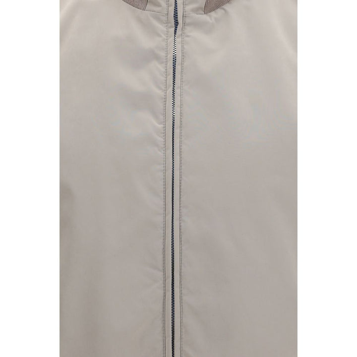 Men’s Brunello Cucinelli Gray Polyester Sleeveless Jacket