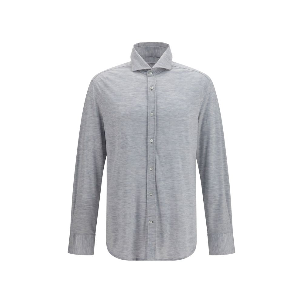 Men’s Brunello Cucinelli Gray Silk Dress Shirt