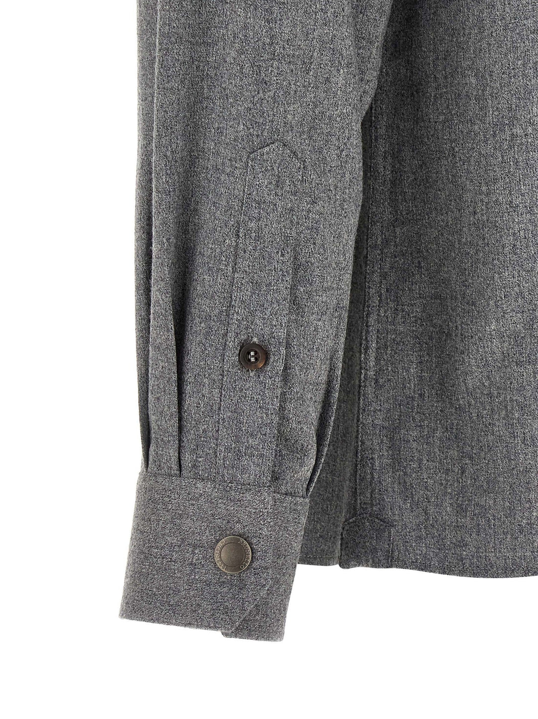 Brunello Cucinelli Gray Virgin Wool Blouse