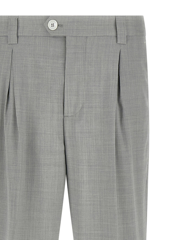 Brunello Cucinelli Gray Virgin Wool Dress Pants