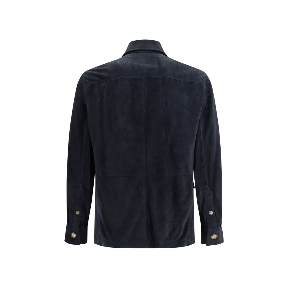 Men’s Brunello Cucinelli Suede Leather Shirt Jacket