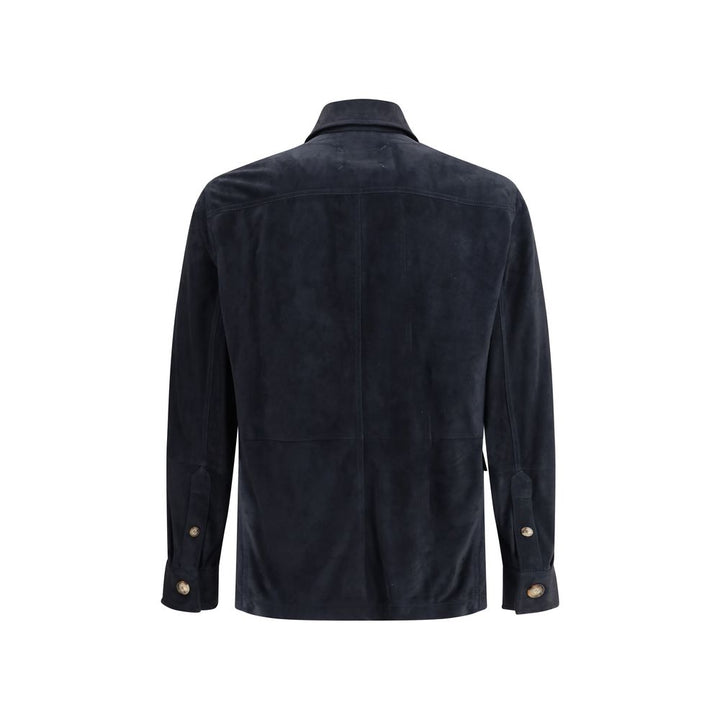 Men’s Brunello Cucinelli Suede Leather Shirt Jacket