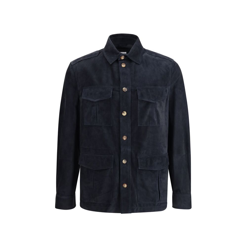 Men’s Brunello Cucinelli Suede Leather Shirt Jacket