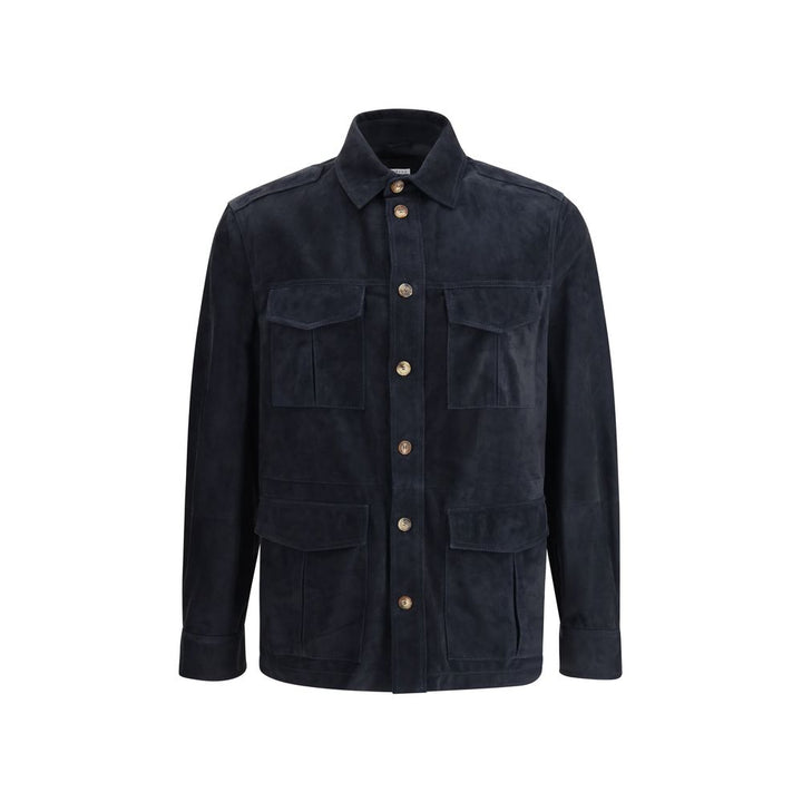 Men’s Brunello Cucinelli Suede Leather Shirt Jacket
