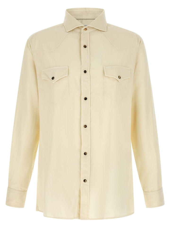 Brunello Cucinelli White Cotton Blouse