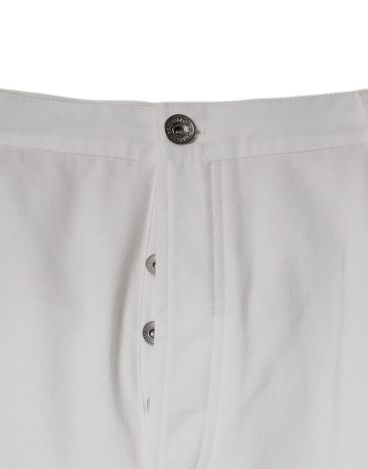 Men’s Brunello Cucinelli White Cotton Men Dress Tapered Pants