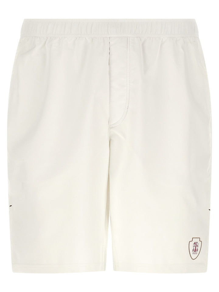 Brunello Cucinelli White Polyester Bermuda Shorts
