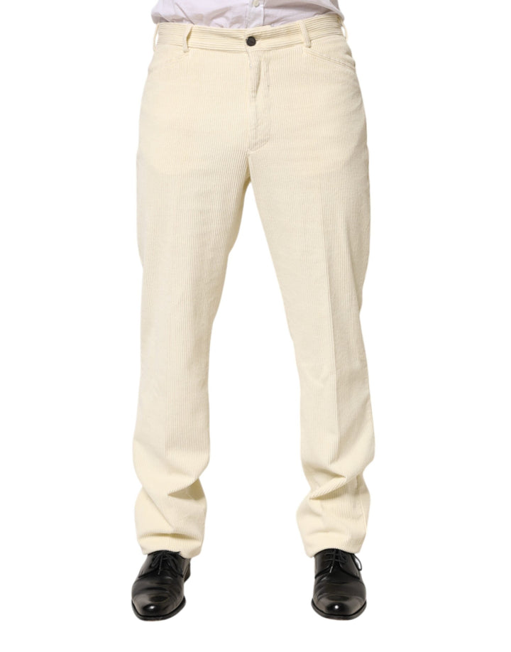 Men’s Burberry Beige Corduroy Cotton Straight Men Trouser Pants