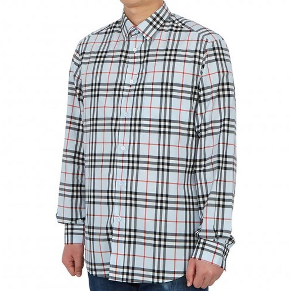 Men’s Burberry Blue Cotton Dress Shirt
