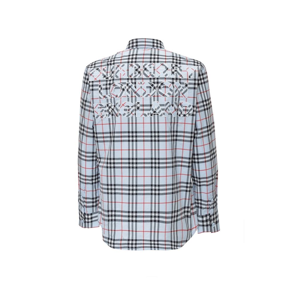 Burberry Blue Cotton Dress Shirt