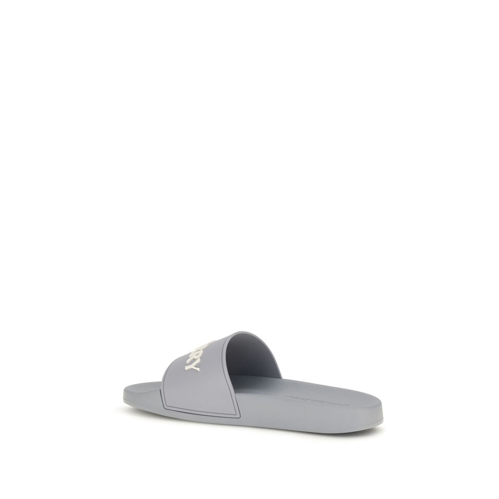 Men’s Burberry Gray Rubber Slides