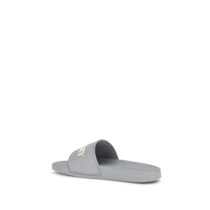 Men’s Burberry Gray Rubber Slides
