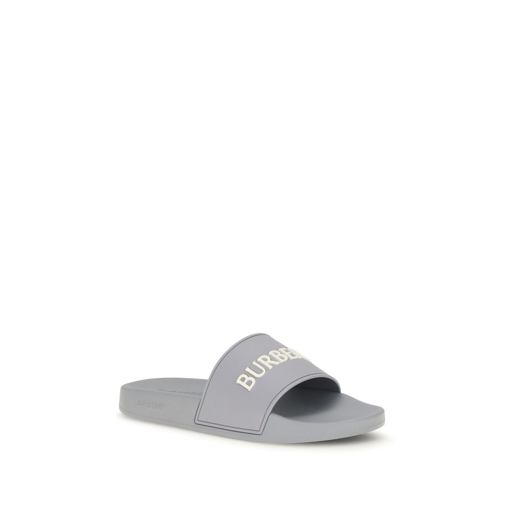 Men’s Burberry Gray Rubber Slides