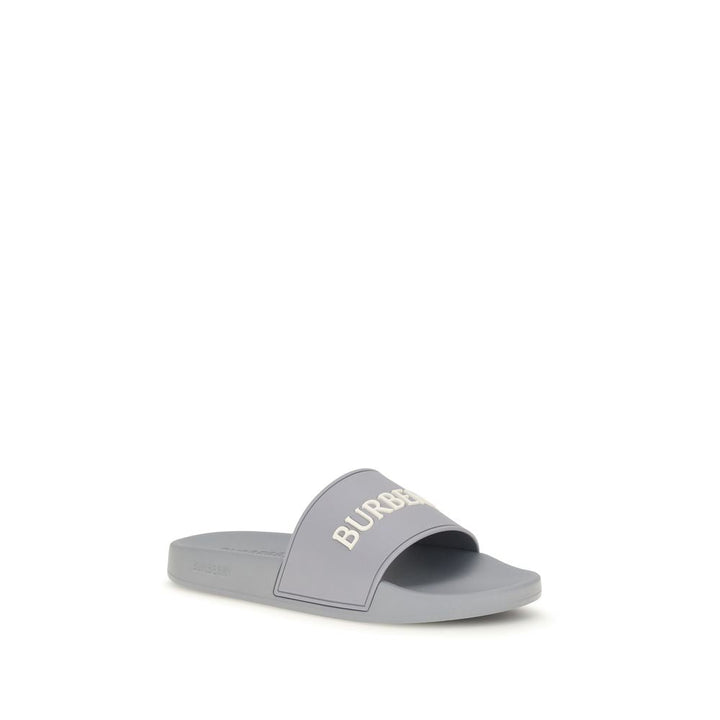 Men’s Burberry Gray Rubber Slides