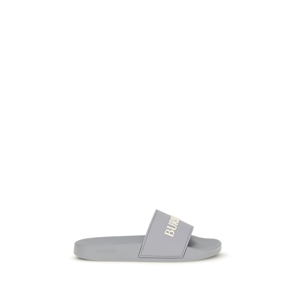 Men’s Burberry Gray Rubber Slides