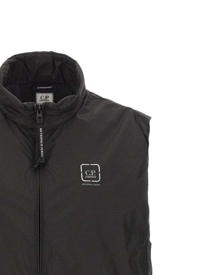 Men’s C.p. Company Black Polyamide Sleeveless Jacket