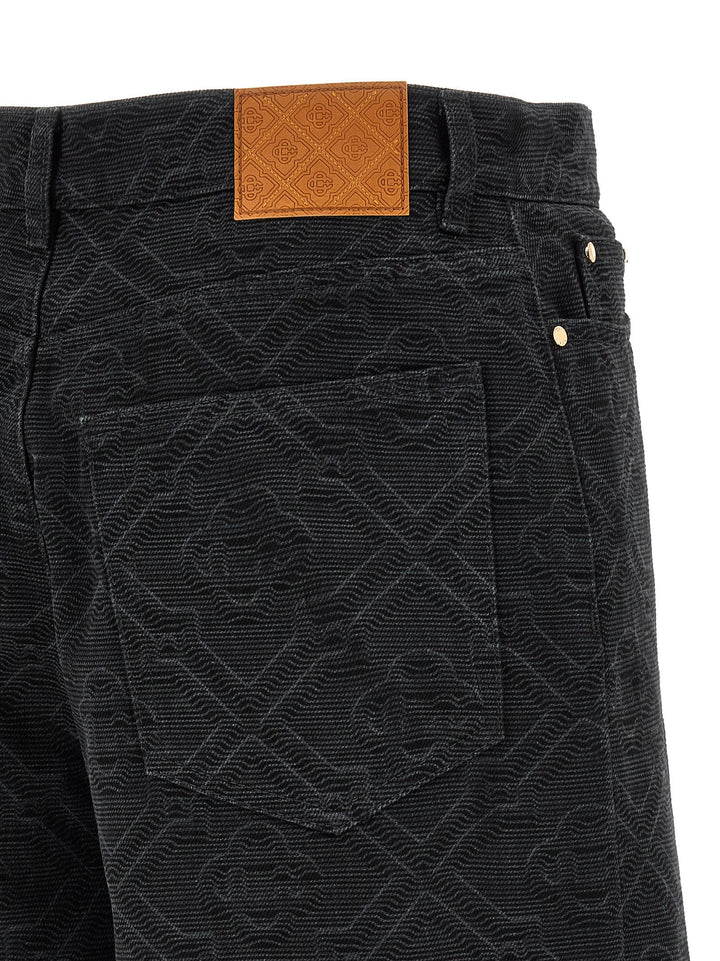 Men’s Casablanca Black Cotton Bermuda Shorts