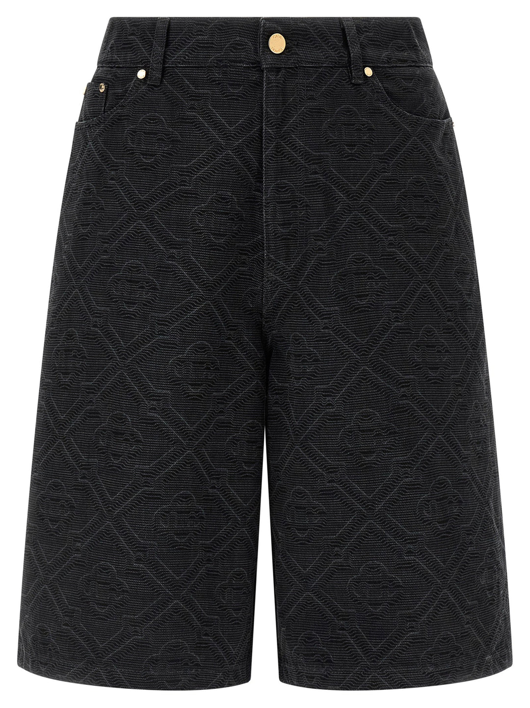 Men’s Casablanca Black Cotton Bermuda Shorts