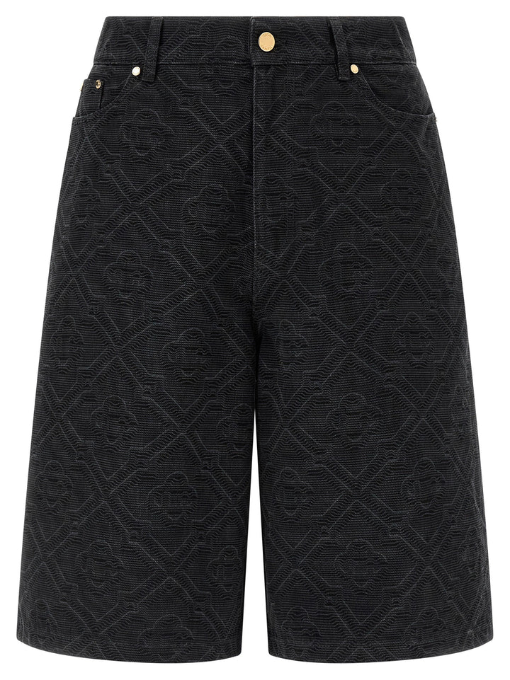 Men’s Casablanca Black Cotton Bermuda Shorts
