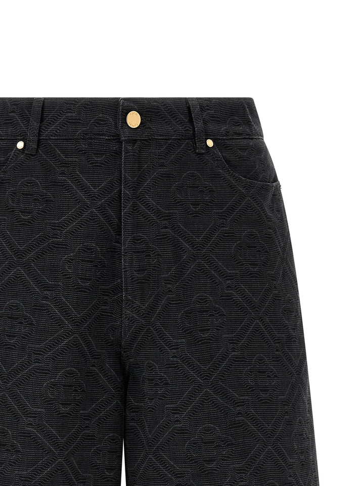 Men’s Casablanca Black Cotton Bermuda Shorts