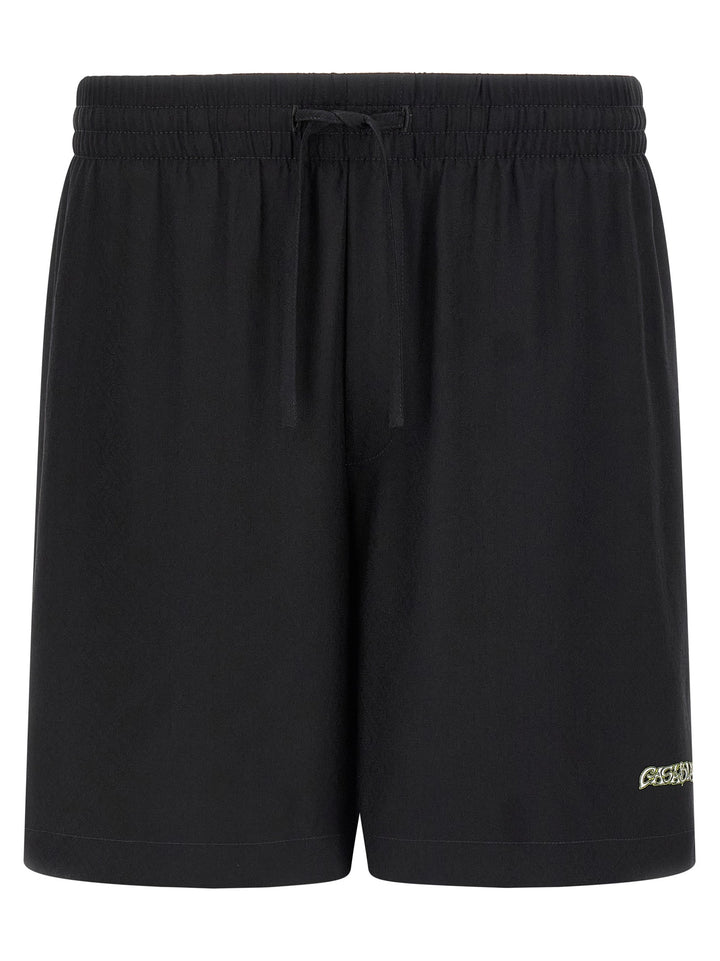 Casablanca Black Silk Bermuda Shorts