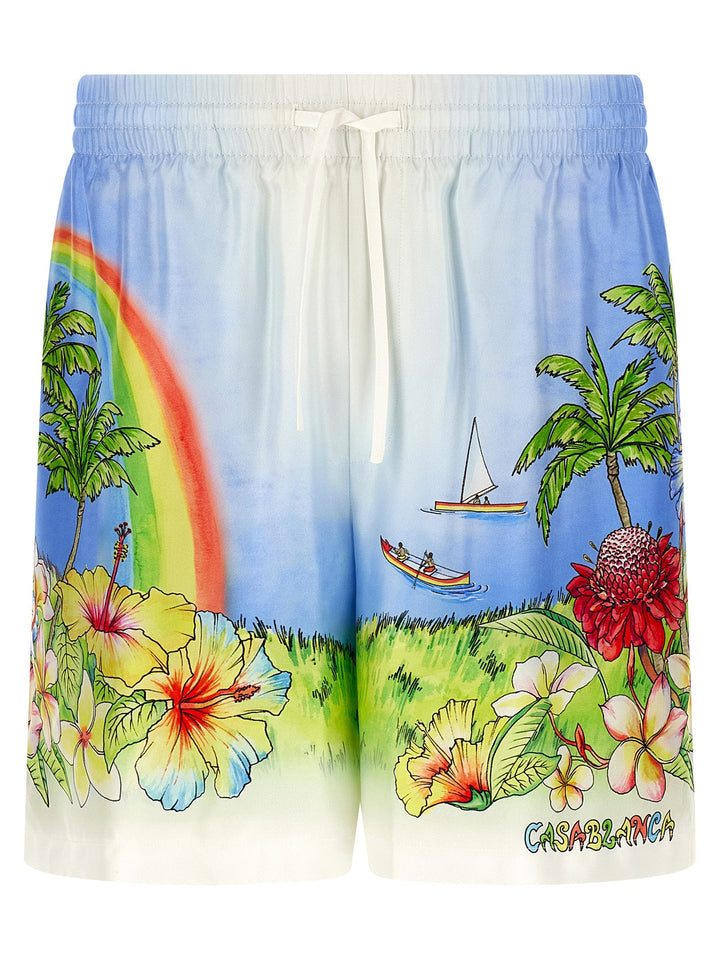 Men’s Casablanca Multicolor Silk Bermuda Shorts