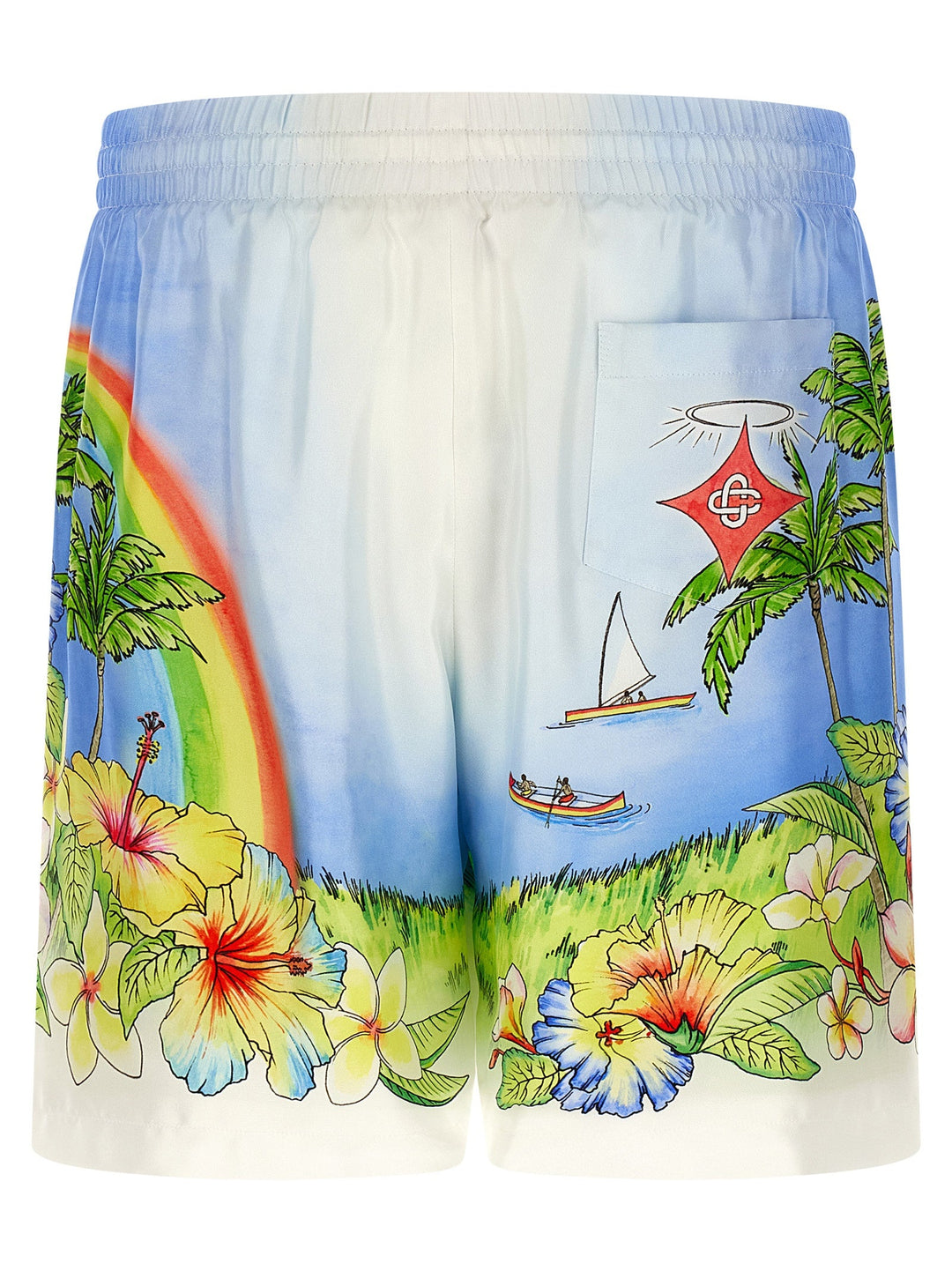 Men’s Casablanca Multicolor Silk Bermuda Shorts