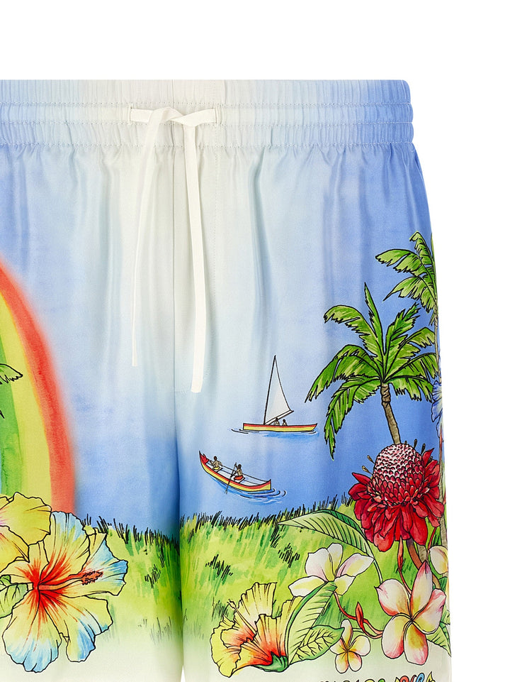 Men’s Casablanca Multicolor Silk Bermuda Shorts