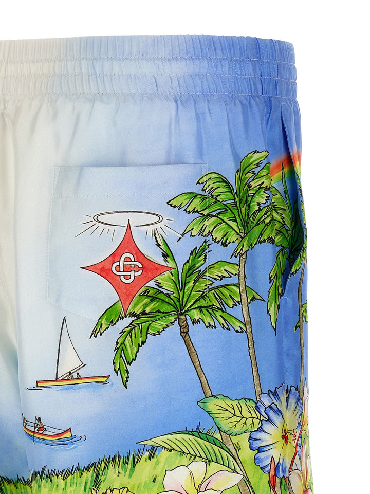 Men’s Casablanca Multicolor Silk Bermuda Shorts
