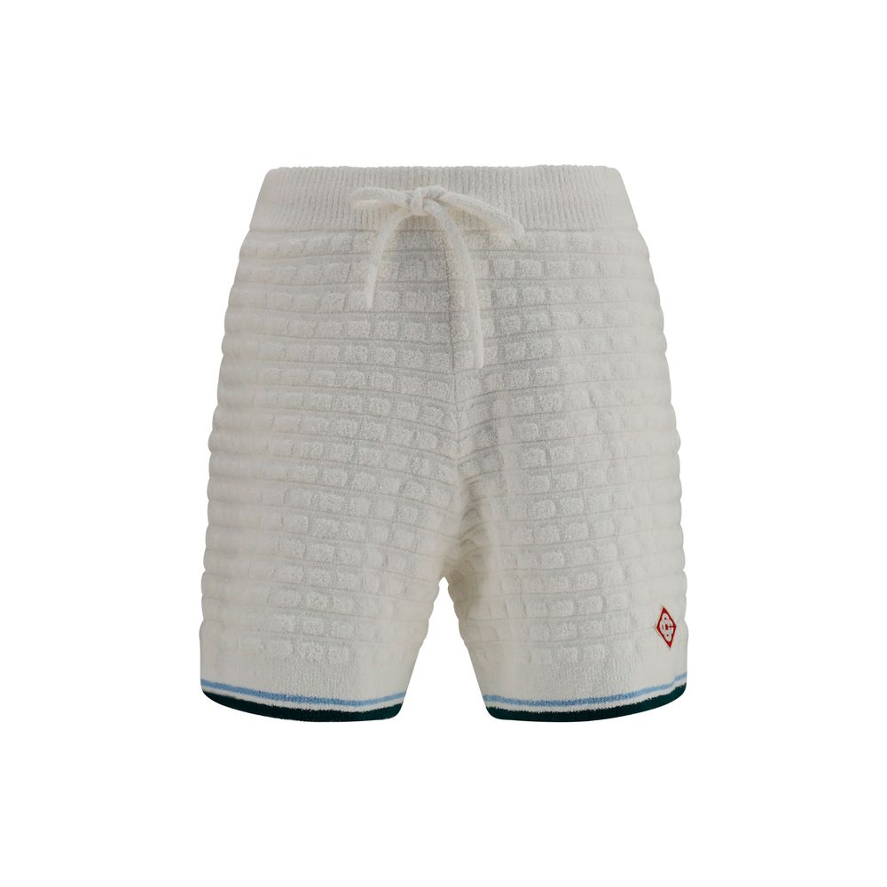Men’s Casablanca White Cotton Bermuda Shorts