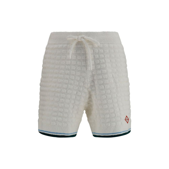 Men’s Casablanca White Cotton Bermuda Shorts