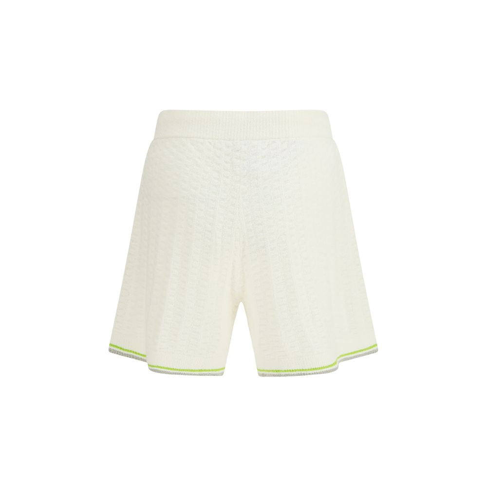 Men’s Casablanca White Cotton Bermuda Shorts