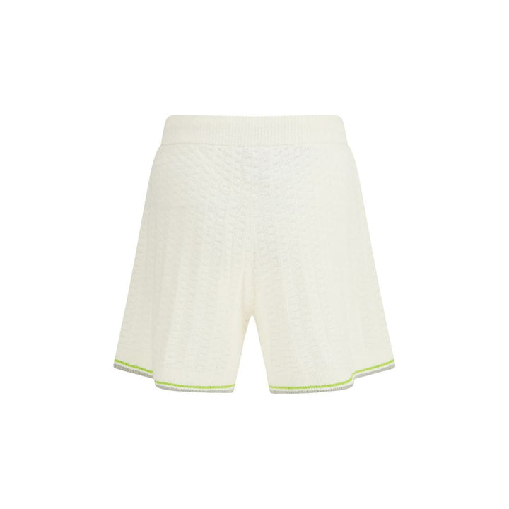 Men’s Casablanca White Cotton Bermuda Shorts