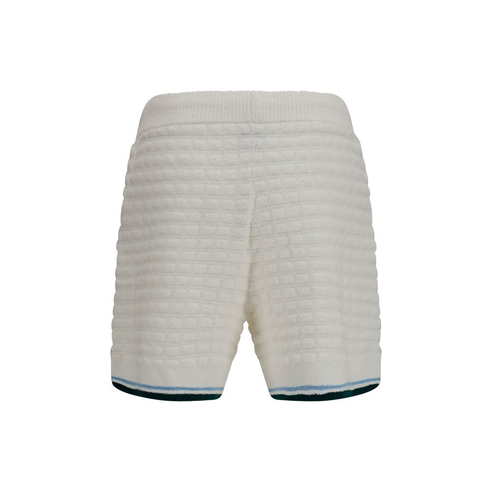 Men’s Casablanca White Cotton Bermuda Shorts
