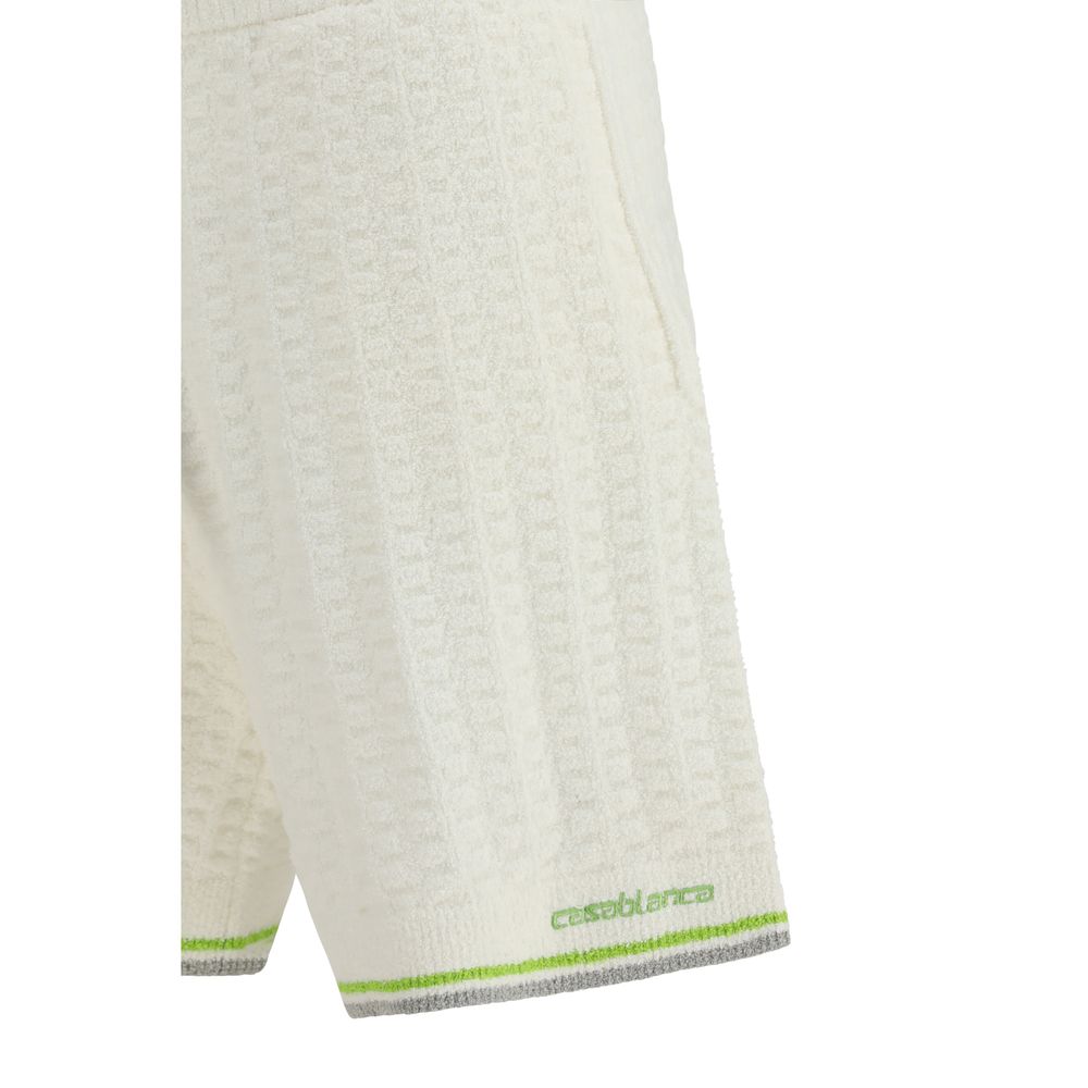 Men’s Casablanca White Cotton Bermuda Shorts