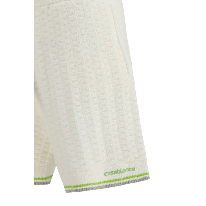 Men’s Casablanca White Cotton Bermuda Shorts