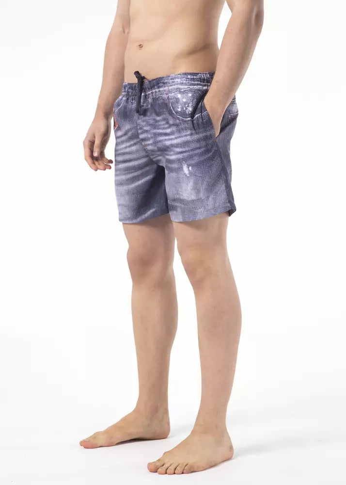 Men’s just Cavalli Blue Polyester Men Swimwear Short