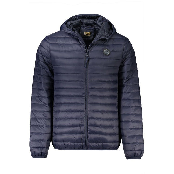 Men’s Cavalli Class Blue Polyamide Shell Jacket