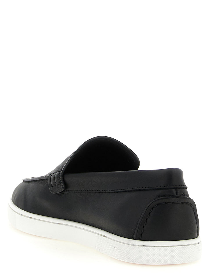 Men’s Christian Louboutin Black Calfskin Slip-on Loafers