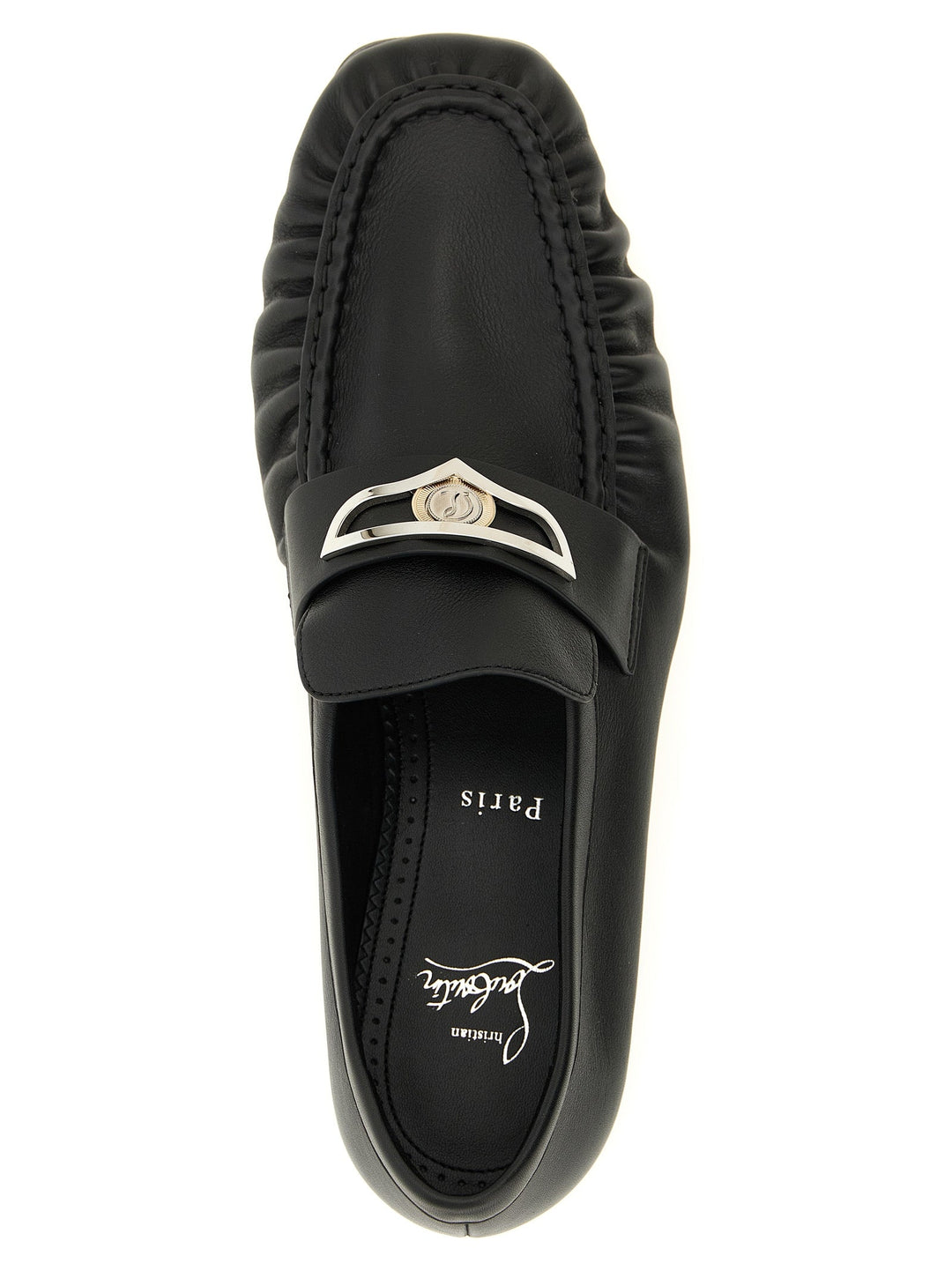 Men’s Christian Louboutin Black Calfskin Slip-on Loafers