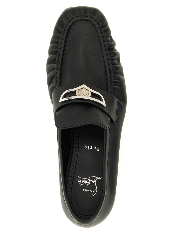 Men’s Christian Louboutin Black Calfskin Slip-on Loafers