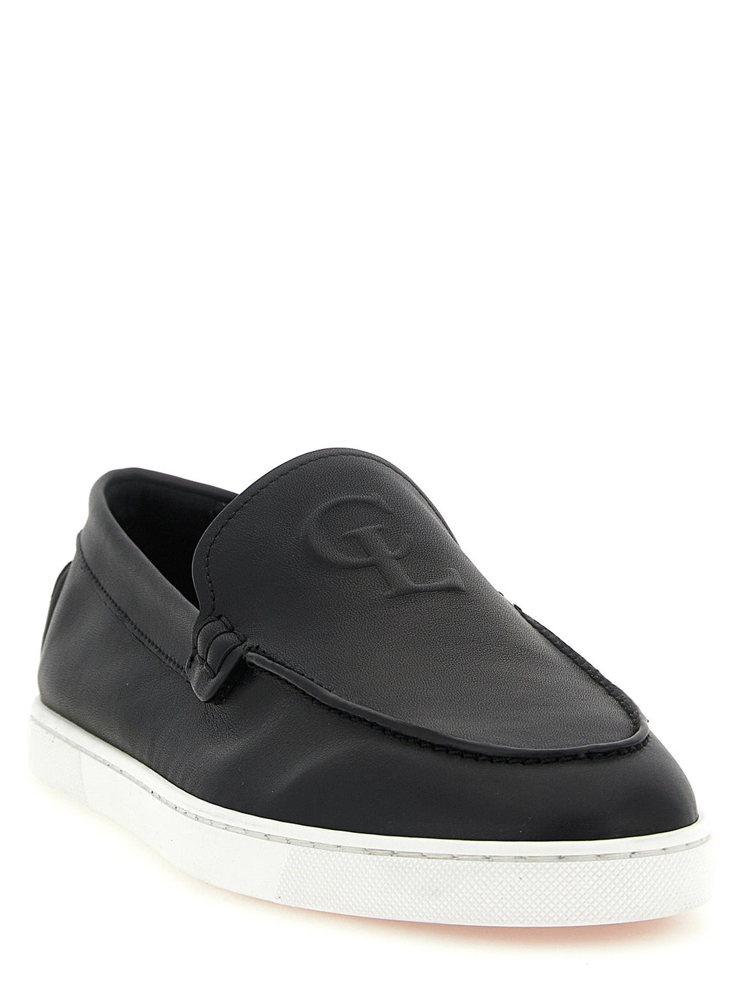 Men’s Christian Louboutin Black Calfskin Slip-on Loafers